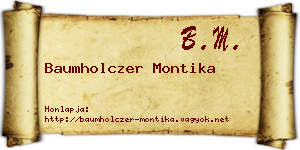 Baumholczer Montika névjegykártya